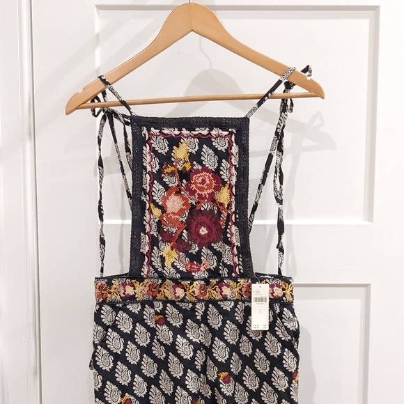 Anthropologie Embroidered Wide-Leg Jumpsuit